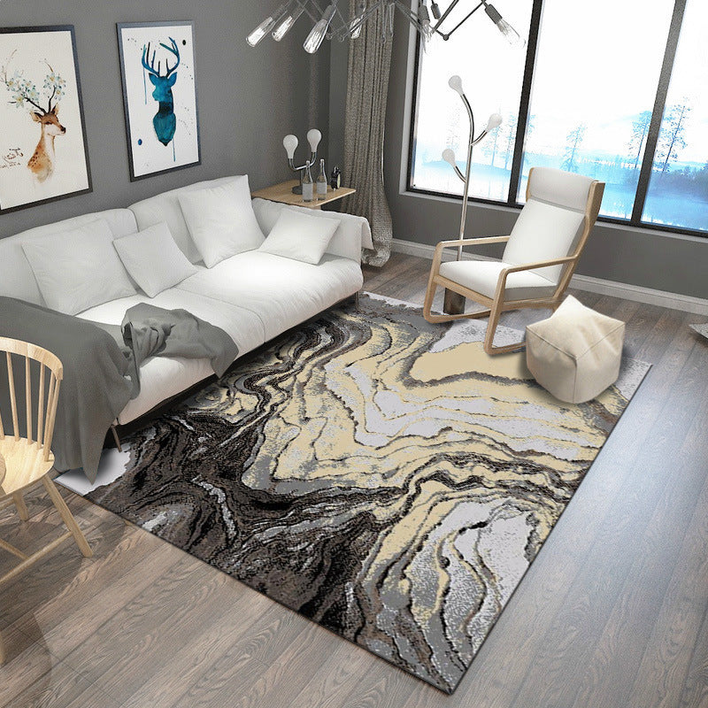 Lisslune | Steampunk Living Room Carpet Multicolored Rustic Surface Look Carpet Synthetic Stain Resistant Non-Slip Pet Friendly Indoor Carpet