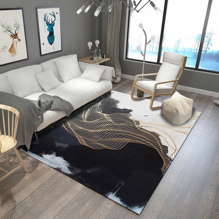 Lisslune | Steampunk Living Room Carpet Multicolored Rustic Surface Look Carpet Synthetic Stain Resistant Non-Slip Pet Friendly Indoor Carpet