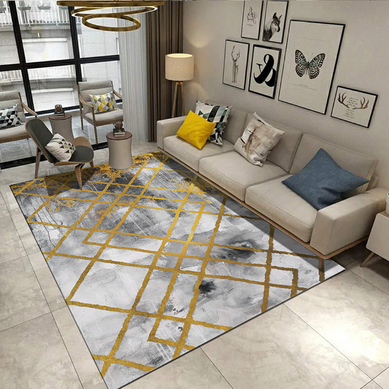 Lisslune | Steampunk Living Room Carpet Multicolored Rustic Surface Look Carpet Synthetic Stain Resistant Non-Slip Pet Friendly Indoor Carpet