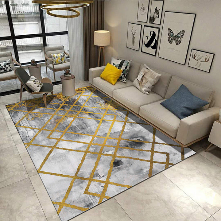 Lisslune | Steampunk Living Room Carpet Multicolored Rustic Surface Look Carpet Synthetic Stain Resistant Non-Slip Pet Friendly Indoor Carpet