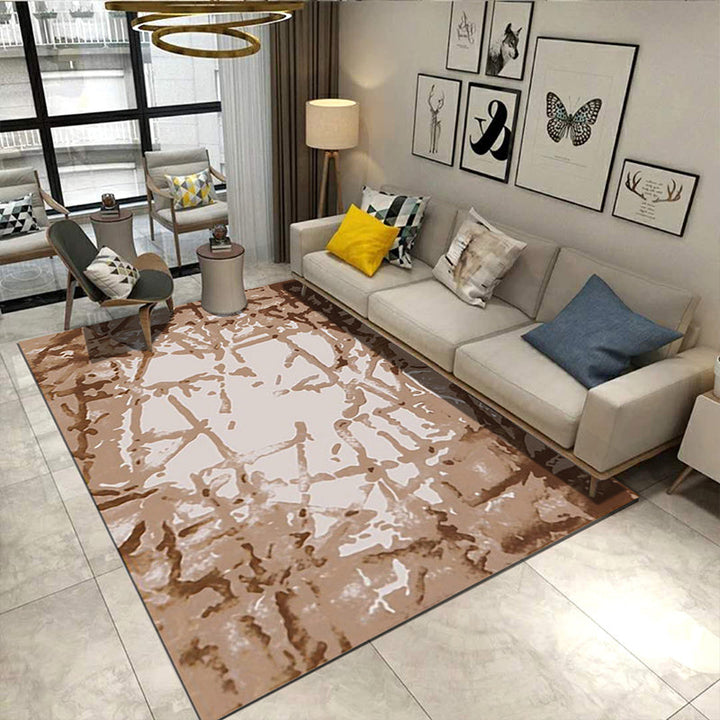 Lisslune | Steampunk Living Room Carpet Multicolored Rustic Surface Look Carpet Synthetic Stain Resistant Non-Slip Pet Friendly Indoor Carpet