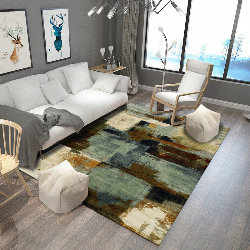 Lisslune | Shabby Chic Multicolor Steampunk Rug Polypropylene Rustic Surfaces Rug Pet Friendly Washable Non-Slip Back Rug for Home