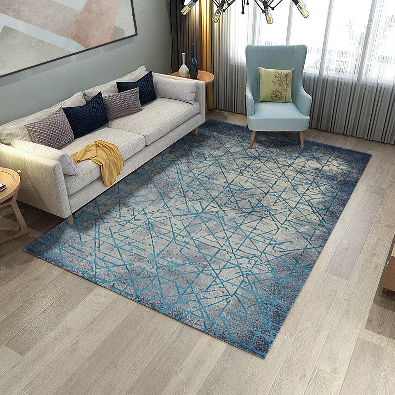 Lisslune | Retro Multicolor Abstract Carpet Polypropylene Industrial Area Carpet Stain Resistant Non-Slip Pet Friendly Carpet for Guest Room