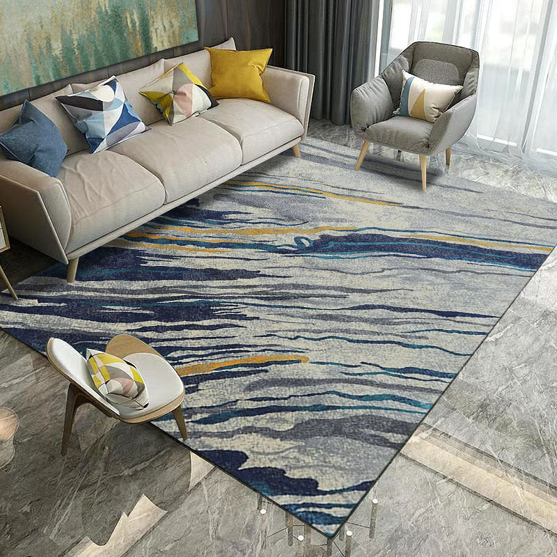 Lisslune | Retro Multicolor Abstract Carpet Polypropylene Industrial Area Carpet Stain Resistant Non-Slip Pet Friendly Carpet for Guest Room