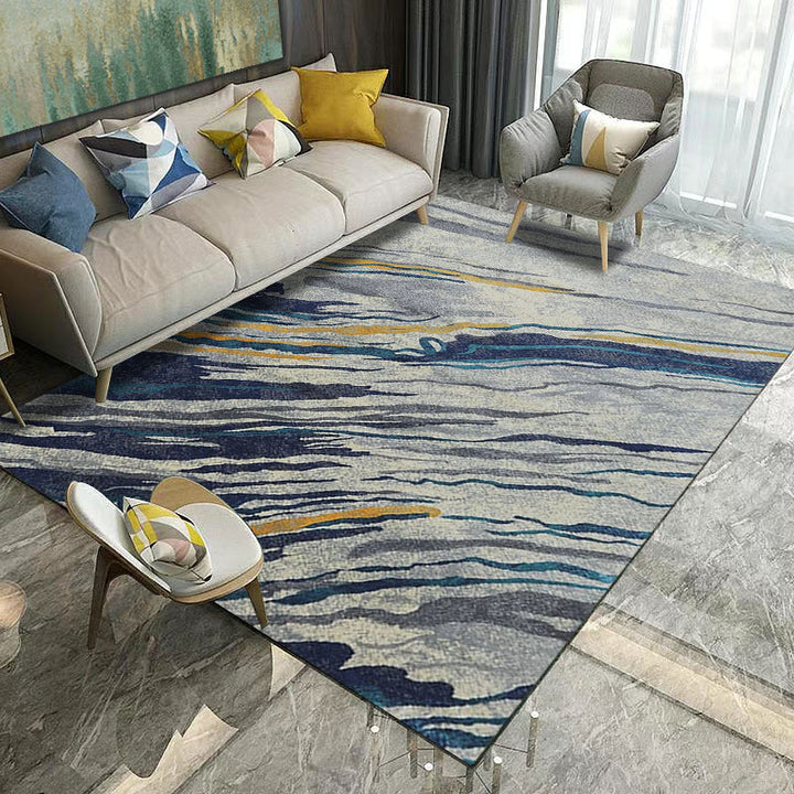 Lisslune | Retro Multicolor Abstract Carpet Polypropylene Industrial Area Carpet Stain Resistant Non-Slip Pet Friendly Carpet for Guest Room