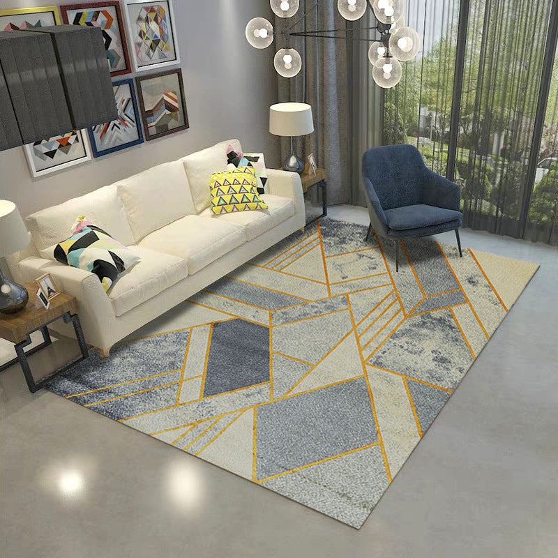 Lisslune | Retro Multicolor Abstract Carpet Polypropylene Industrial Area Carpet Stain Resistant Non-Slip Pet Friendly Carpet for Guest Room