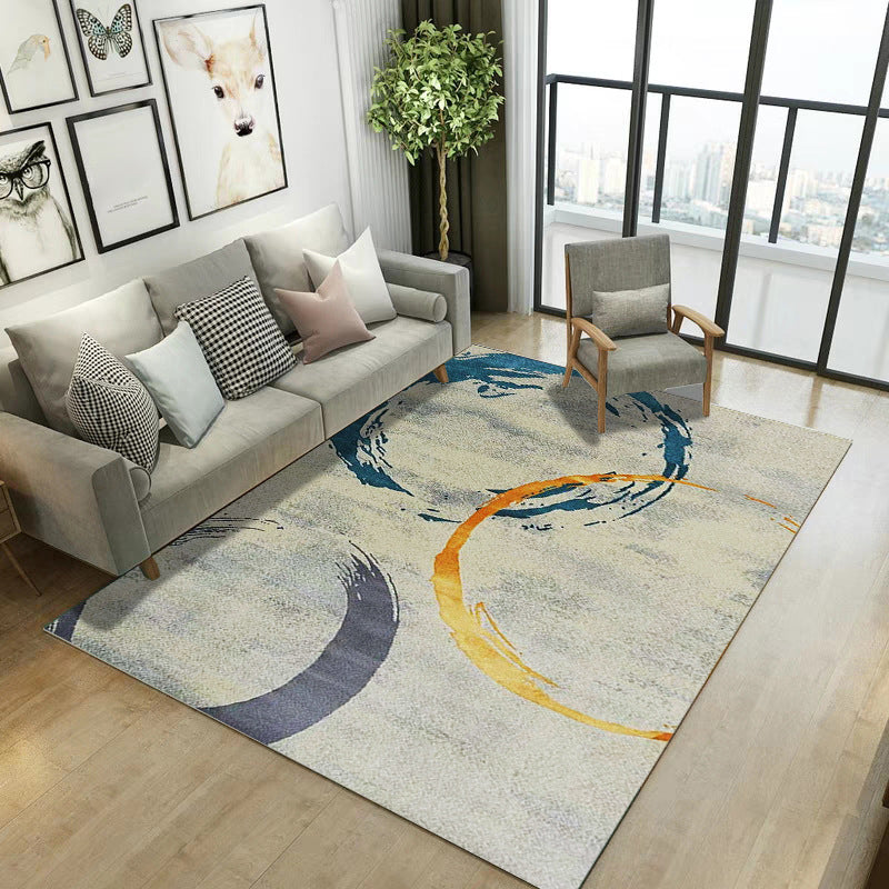Lisslune | Retro Multicolor Abstract Carpet Polypropylene Industrial Area Carpet Stain Resistant Non-Slip Pet Friendly Carpet for Guest Room