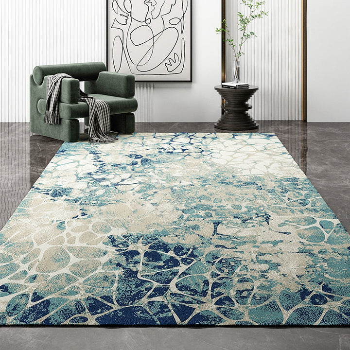 Lisslune | Cyberpunk Home Rug Multicolor Distressed Look Rug Polypropylene Non-Slip Stain Resistant Washable Area Rug