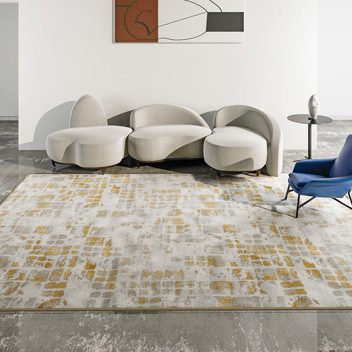 Lisslune | Cyberpunk Home Rug Multicolor Distressed Look Rug Polypropylene Non-Slip Stain Resistant Washable Area Rug