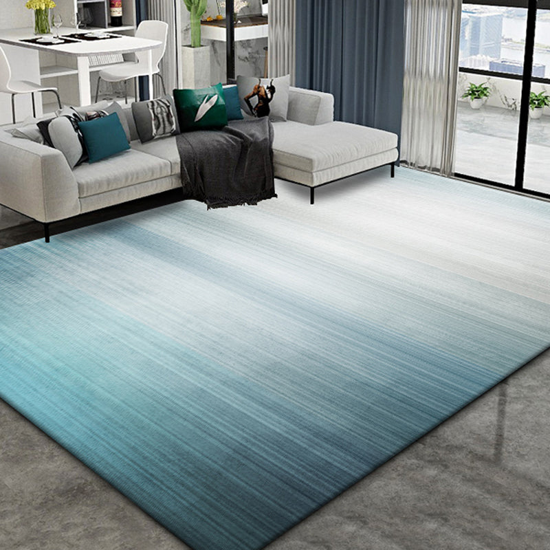 Lisslune | Simplicity Multicolor Ombre Rug Polyester Industrial Rug Non-slip Backing Pet Friendly Stain Resistant Rug for Guest Room