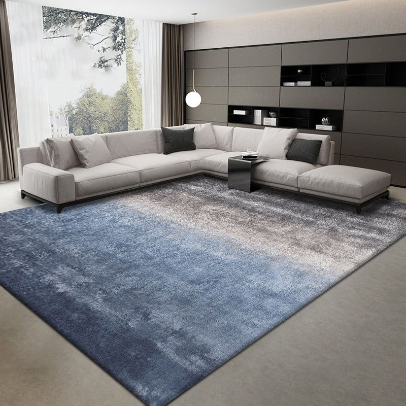 Lisslune | Simplicity Multicolor Ombre Rug Polyester Industrial Rug Non-slip Backing Pet Friendly Stain Resistant Rug for Guest Room