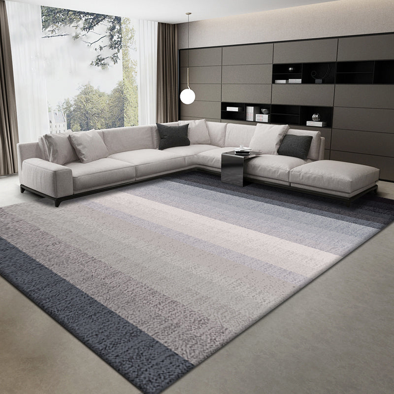 Lisslune | Simplicity Multicolor Ombre Rug Polyester Industrial Rug Non-slip Backing Pet Friendly Stain Resistant Rug for Guest Room