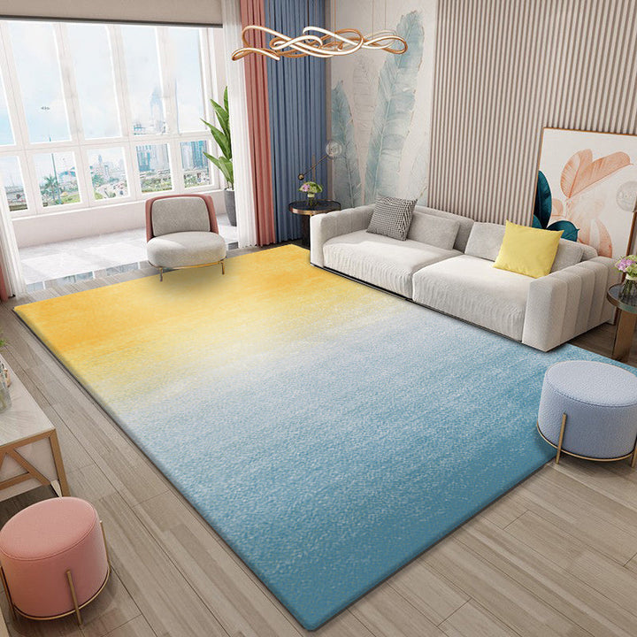 Lisslune | Simplicity Multicolor Ombre Rug Polyester Industrial Rug Non-slip Backing Pet Friendly Stain Resistant Rug for Guest Room