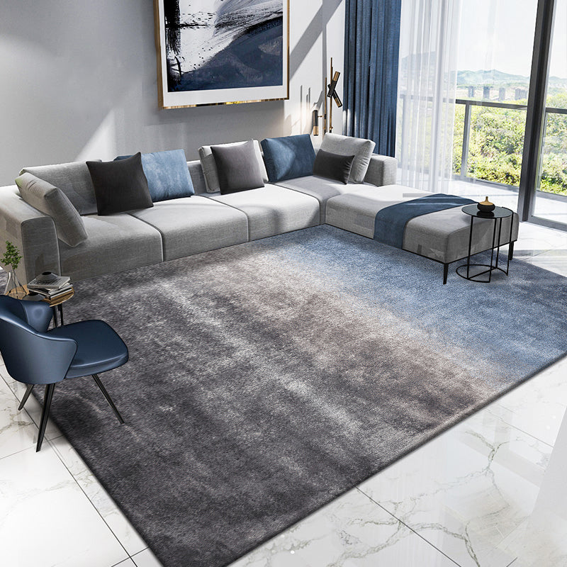 Lisslune | Simplicity Multicolor Ombre Rug Polyester Industrial Rug Non-slip Backing Pet Friendly Stain Resistant Rug for Guest Room