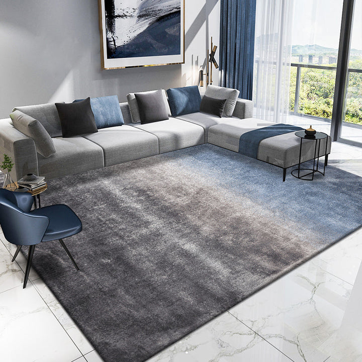 Lisslune | Simplicity Multicolor Ombre Rug Polyester Industrial Rug Non-slip Backing Pet Friendly Stain Resistant Rug for Guest Room