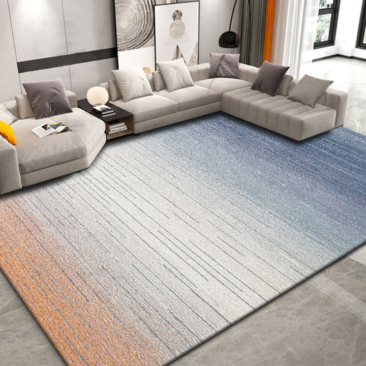 Lisslune | Simplicity Multicolor Ombre Rug Polyester Industrial Rug Non-slip Backing Pet Friendly Stain Resistant Rug for Guest Room