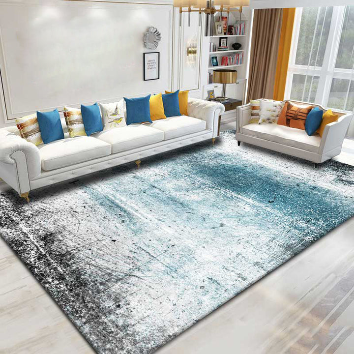 Lisslune | Simplicity Multicolor Ombre Rug Polyester Industrial Rug Non-slip Backing Pet Friendly Stain Resistant Rug for Guest Room