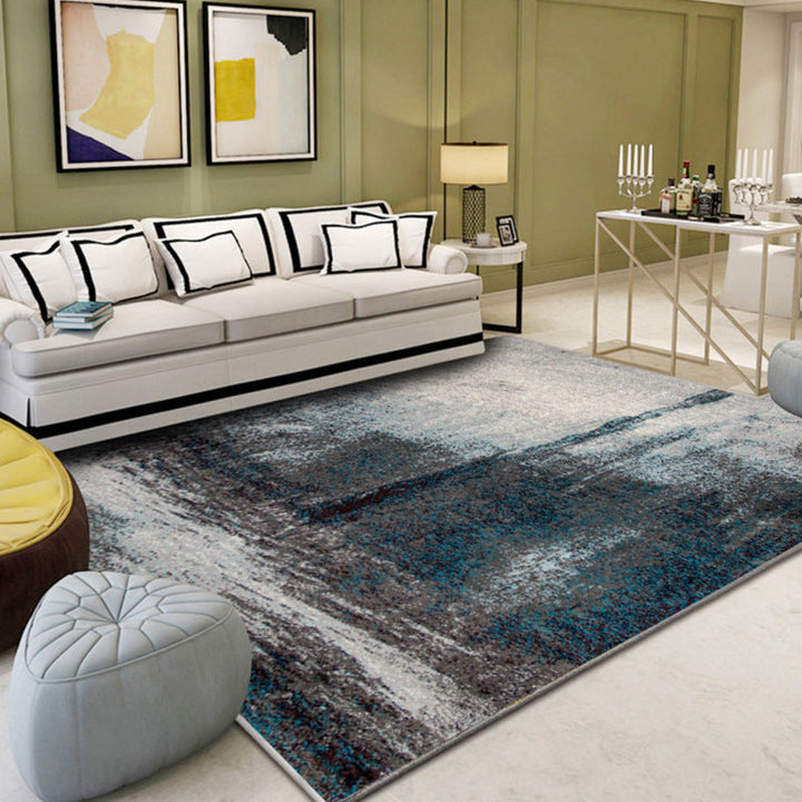 Lisslune | Classic Multicolor Industrial Carpet Polyester Abstract Painting Carpet Non-Slip Back Machine Washable Stain Resistant Carpet for Lounge