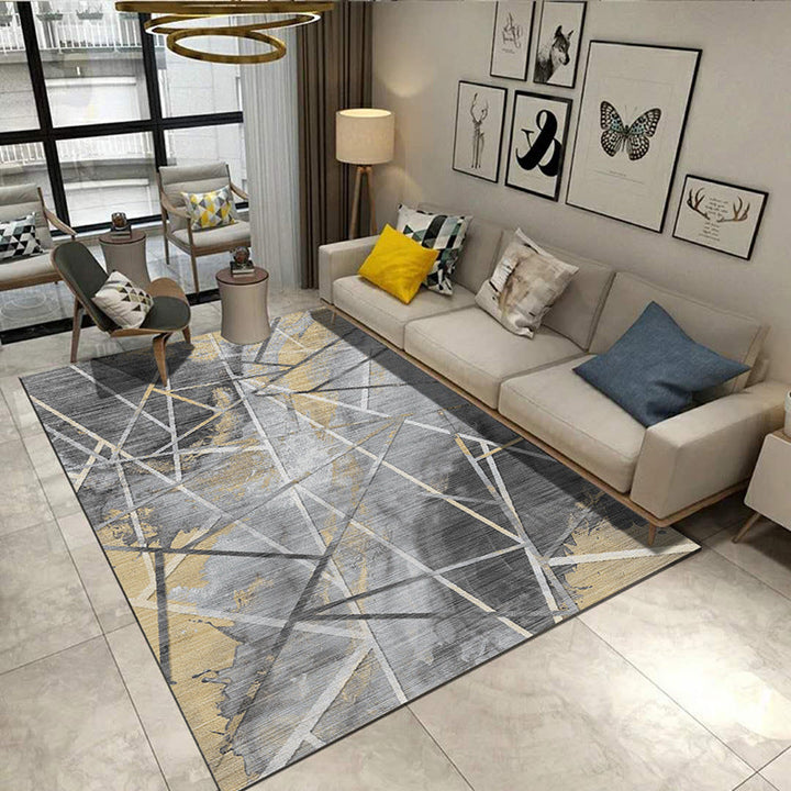 Lisslune | Steampunk Post-Expressionism Rug Multicolor Polypropylene Rug Non-slip Stain-resistant Pet-friendly Rug for Home