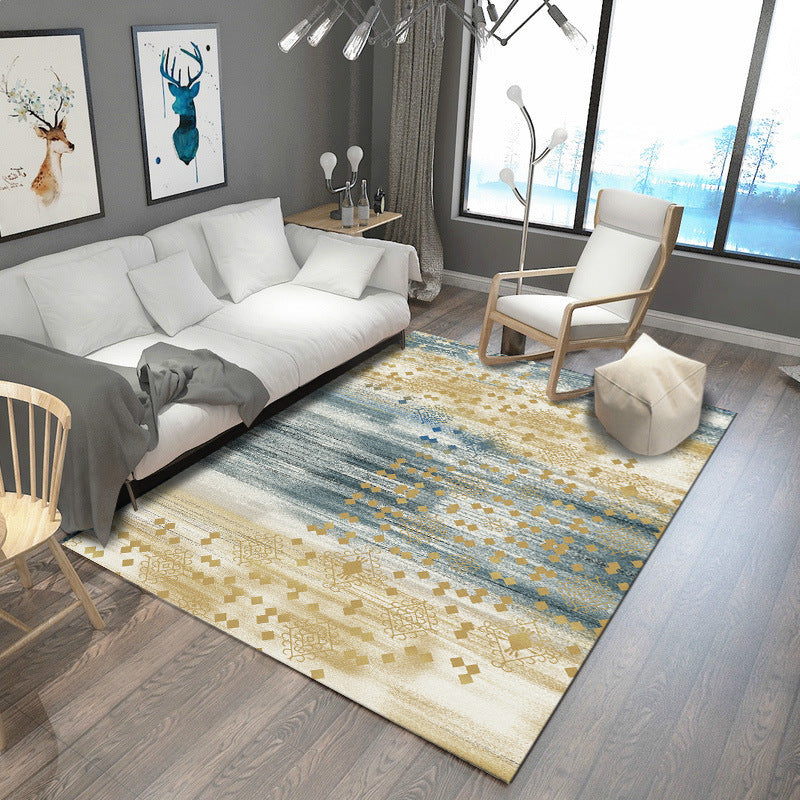 Lisslune | Steampunk Post-Expressionism Rug Multicolor Polypropylene Rug Non-slip Stain-resistant Pet-friendly Rug for Home