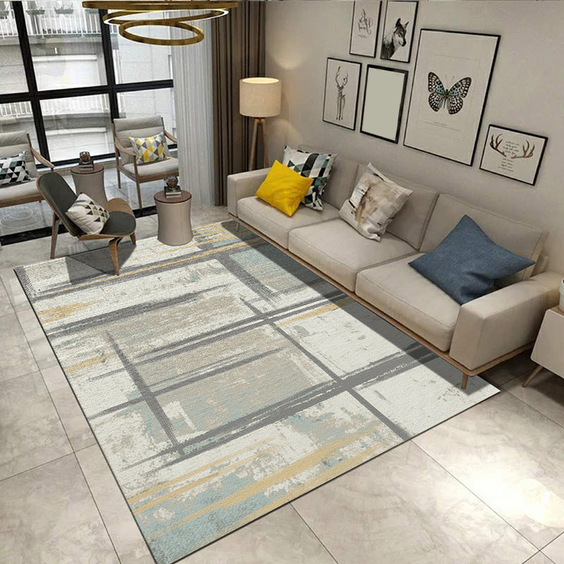 Lisslune | Steampunk Post-Expressionism Rug Multicolor Polypropylene Rug Non-slip Stain-resistant Pet-friendly Rug for Home