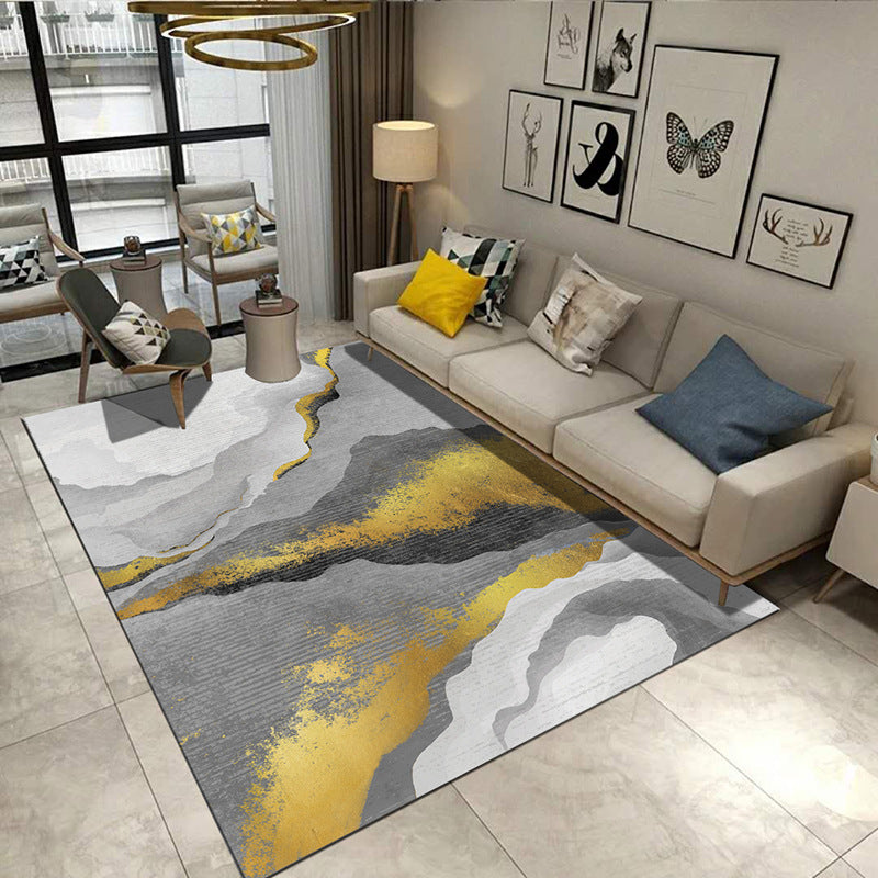 Lisslune | Steampunk Post-Expressionism Rug Multicolor Polypropylene Rug Non-slip Stain-resistant Pet-friendly Rug for Home