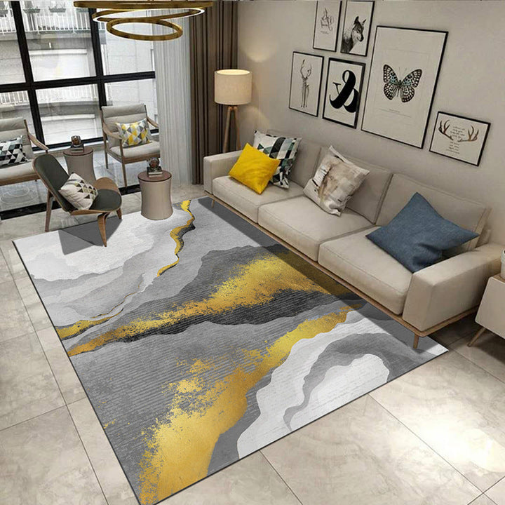 Lisslune | Steampunk Post-Expressionism Rug Multicolor Polypropylene Rug Non-slip Stain-resistant Pet-friendly Rug for Home