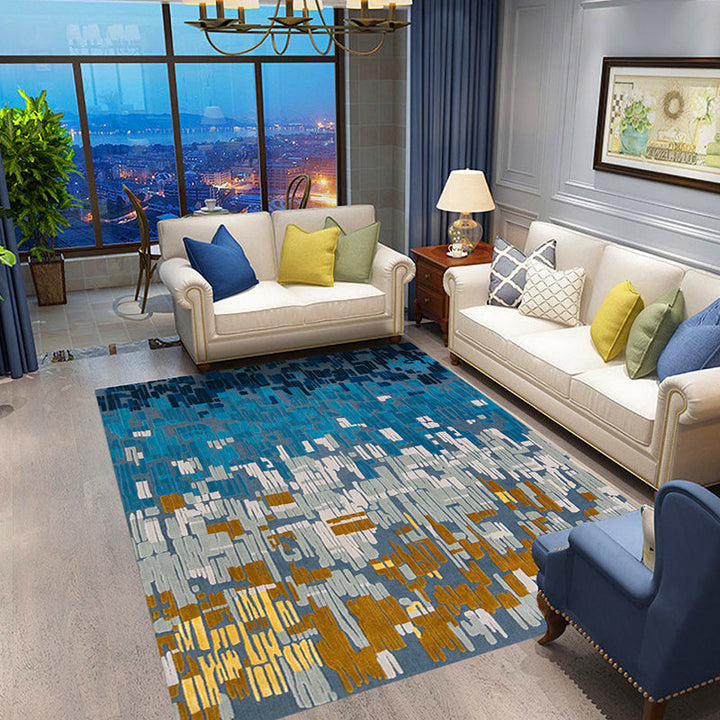 Lisslune | Steampunk Post-Expressionism Rug Multicolor Polypropylene Rug Non-slip Stain-resistant Pet-friendly Rug for Home