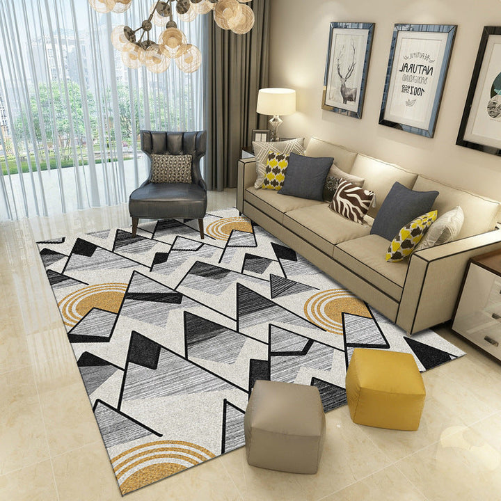 Lisslune | Classic Industrial Design Rug Multicolored Postmodernism Rug Stain Resistant Pet Friendly Non-Slip Rug for Room