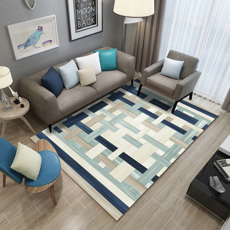 Lisslune | Classic Industrial Design Rug Multicolored Postmodernism Rug Stain Resistant Pet Friendly Non-Slip Rug for Room