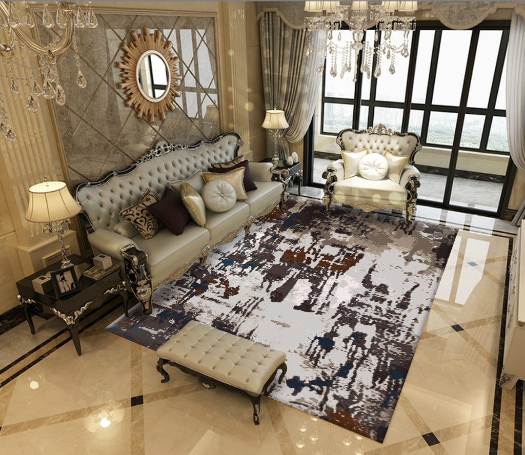 Lisslune | Classic Industrial Design Rug Multicolored Postmodernism Rug Stain Resistant Pet Friendly Non-Slip Rug for Room