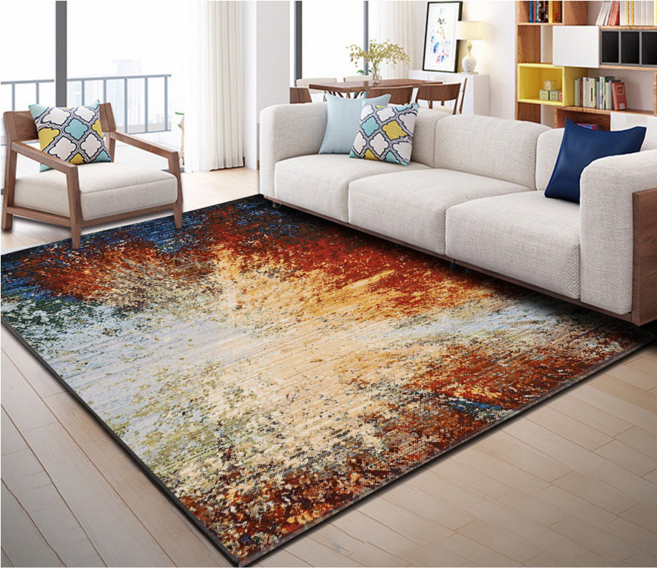 Lisslune | Industrial Style Living Rug Multicolored Expressionism Rug Synthetic Non-slip Pet-friendly Machine washable Rug