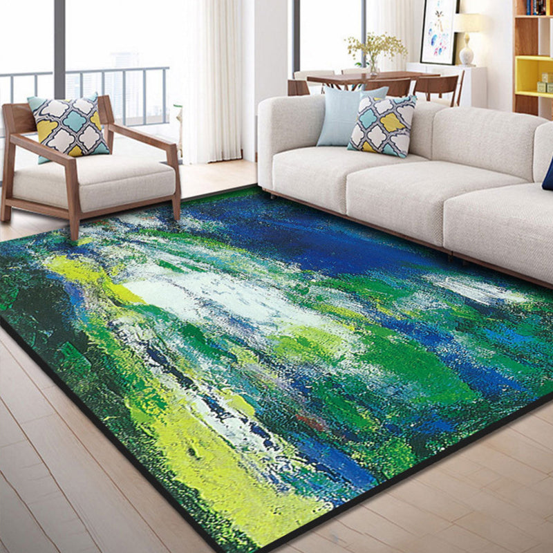Lisslune | Industrial Style Living Rug Multicolored Expressionism Rug Synthetic Non-slip Pet-friendly Machine washable Rug