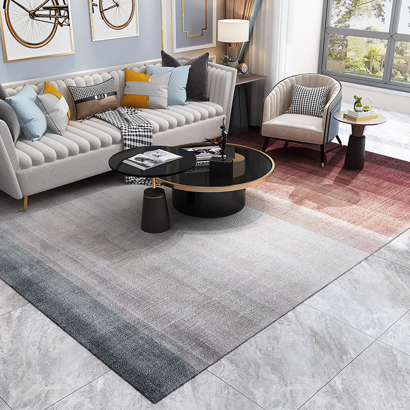 Lisslune | Simple Multicolor Solid Area Rug Polyester Industrial Area Carpet Washable Non-slip Stain Resistant Rug for Large Room