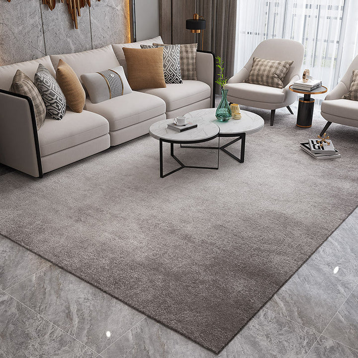 Lisslune | Simple Multicolor Solid Area Rug Polyester Industrial Area Carpet Washable Non-slip Stain Resistant Rug for Large Room