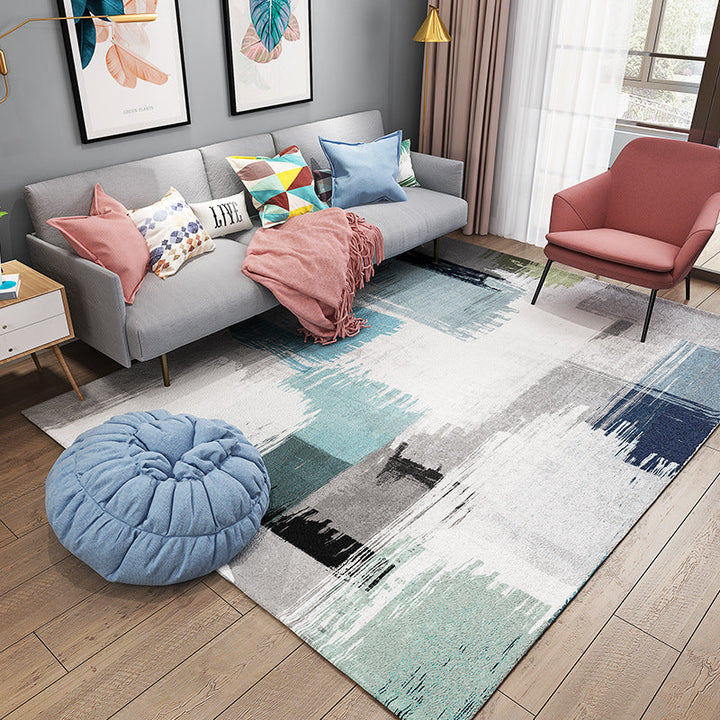 Lisslune | Chic Postmodernism Area Rug Multi Colors Steampunk Carpet Synthetic Pet Friendly Stain Resistant Non-Slip Backing Rug for Home
