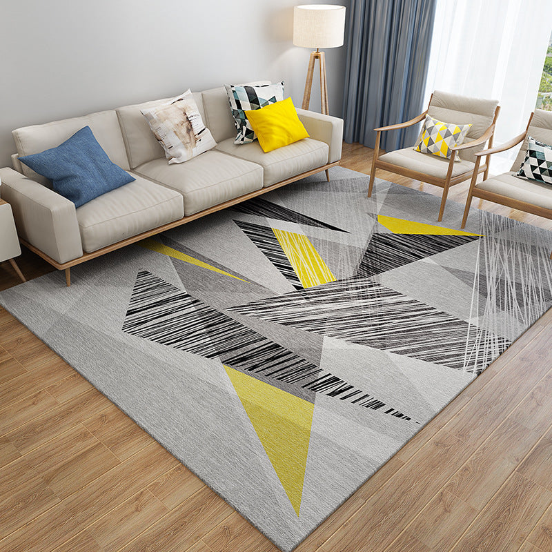 Lisslune | Chic Postmodernism Area Rug Multi Colors Steampunk Carpet Synthetic Pet Friendly Stain Resistant Non-Slip Backing Rug for Home