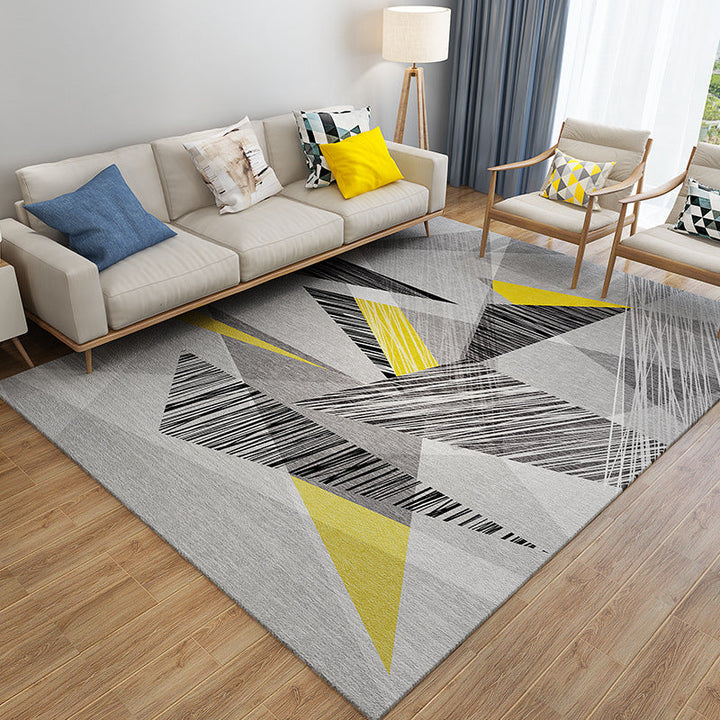 Lisslune | Chic Postmodernism Area Rug Multi Colors Steampunk Carpet Synthetic Pet Friendly Stain Resistant Non-Slip Backing Rug for Home