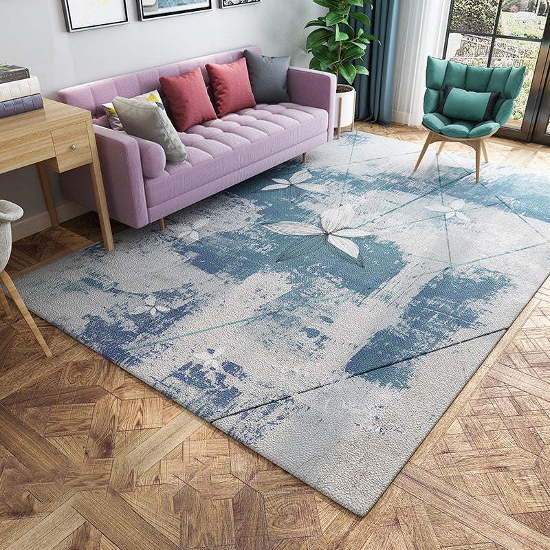 Lisslune | Chic Postmodernism Area Rug Multi Colors Steampunk Carpet Synthetic Pet Friendly Stain Resistant Non-Slip Backing Rug for Home