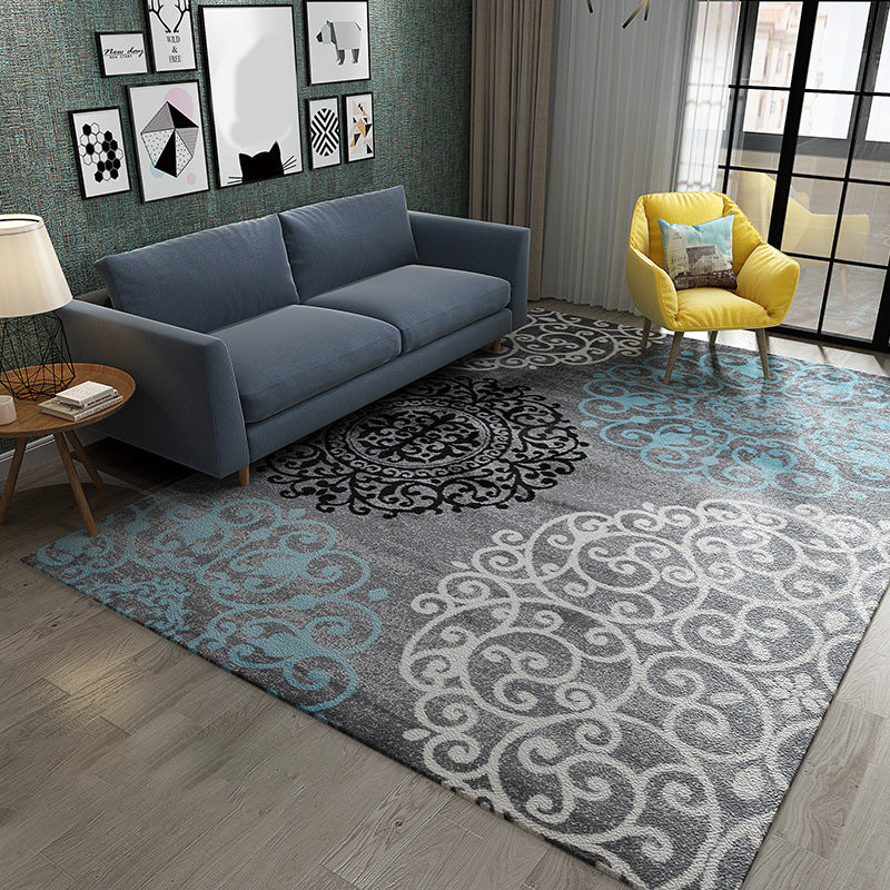 Lisslune | Chic Postmodernism Area Rug Multi Colors Steampunk Carpet Synthetic Pet Friendly Stain Resistant Non-Slip Backing Rug for Home