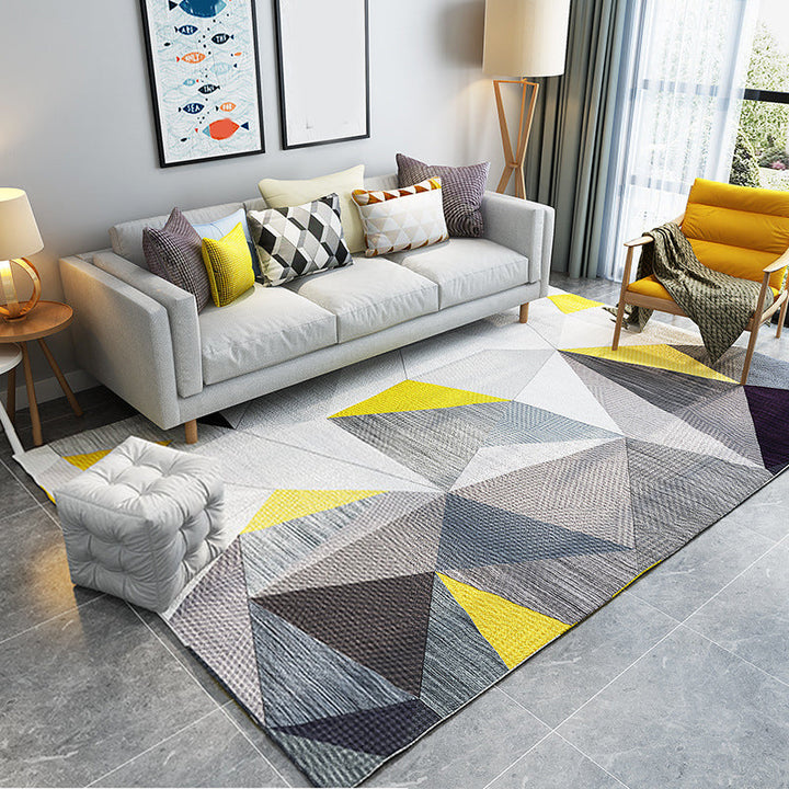 Lisslune | Chic Postmodernism Area Rug Multi Colors Steampunk Carpet Synthetic Pet Friendly Stain Resistant Non-Slip Backing Rug for Home
