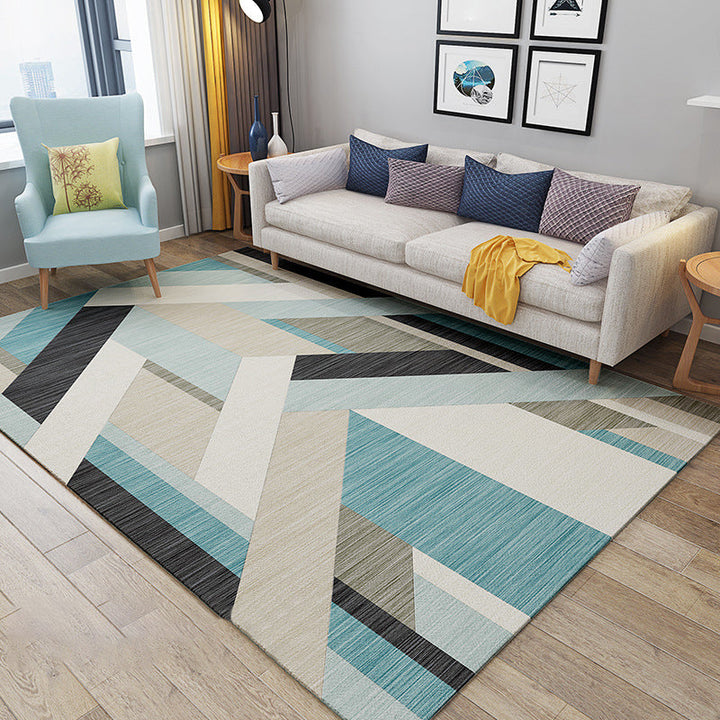 Lisslune | Chic Postmodernism Area Rug Multi Colors Steampunk Carpet Synthetic Pet Friendly Stain Resistant Non-Slip Backing Rug for Home