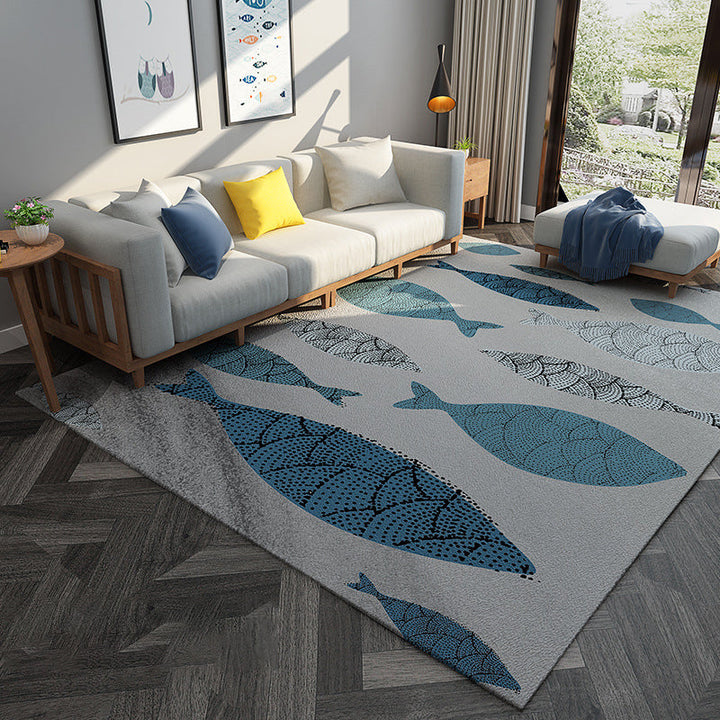 Lisslune | Chic Postmodernism Area Rug Multi Colors Steampunk Carpet Synthetic Pet Friendly Stain Resistant Non-Slip Backing Rug for Home