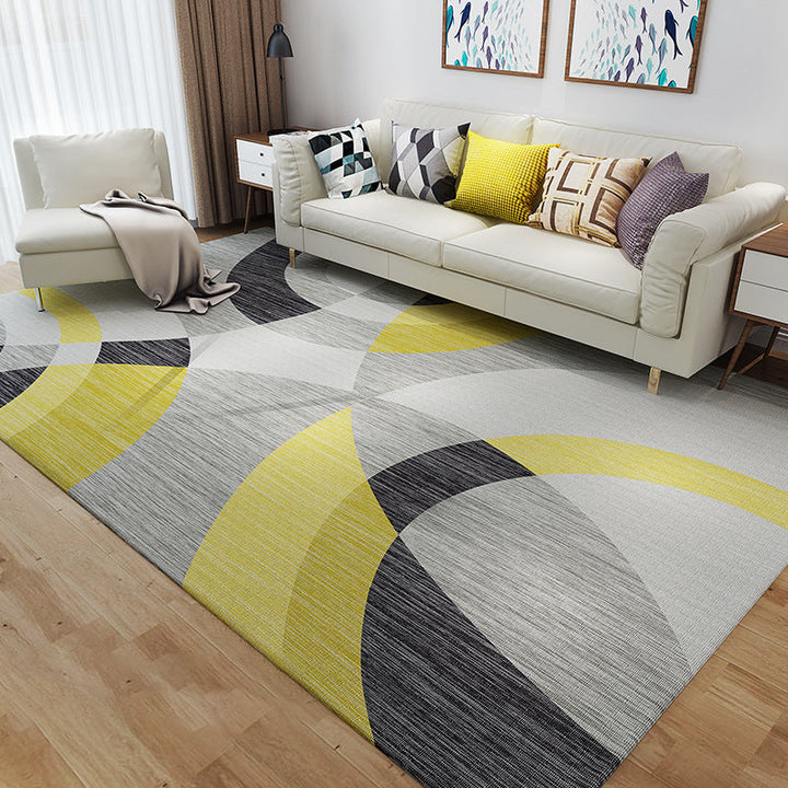 Lisslune | Chic Postmodernism Area Rug Multi Colors Steampunk Carpet Synthetic Pet Friendly Stain Resistant Non-Slip Backing Rug for Home