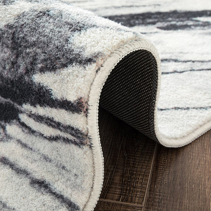 Lisslune | Trendy Abstract Print Carpet Multi-colored Industrial Carpet Polypropylene Machine washable Stain resistant Non-slip backing Carpet for the living room