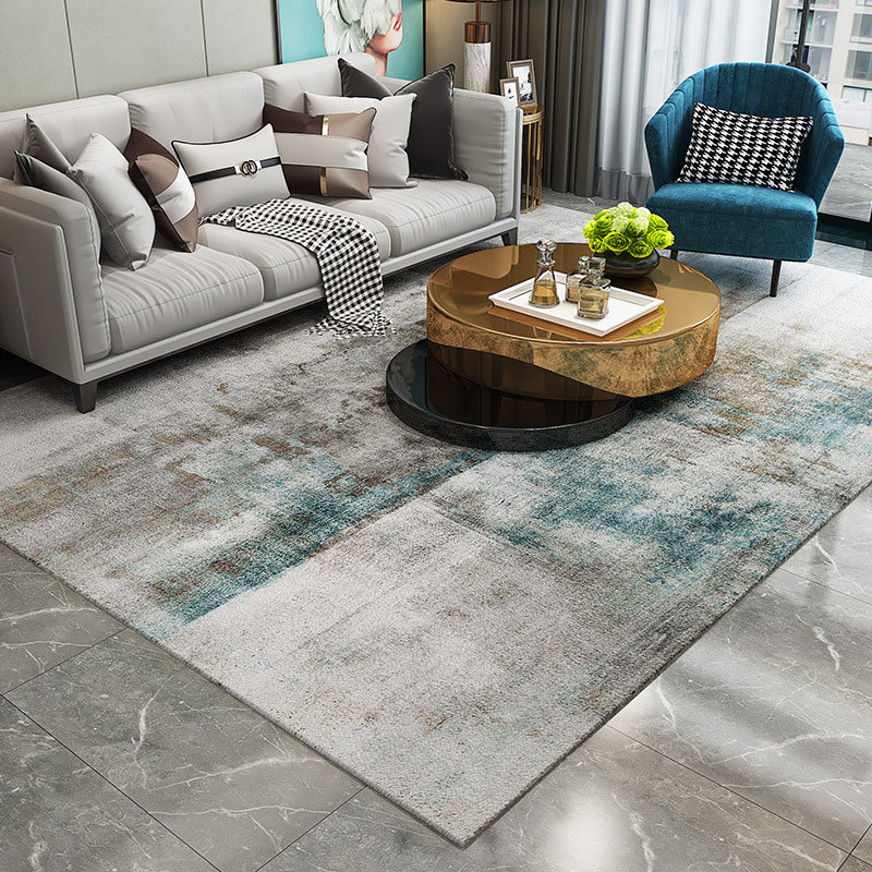 Lisslune | Trendy Abstract Print Carpet Multi-colored Industrial Carpet Polypropylene Machine washable Stain resistant Non-slip backing Carpet for the living room