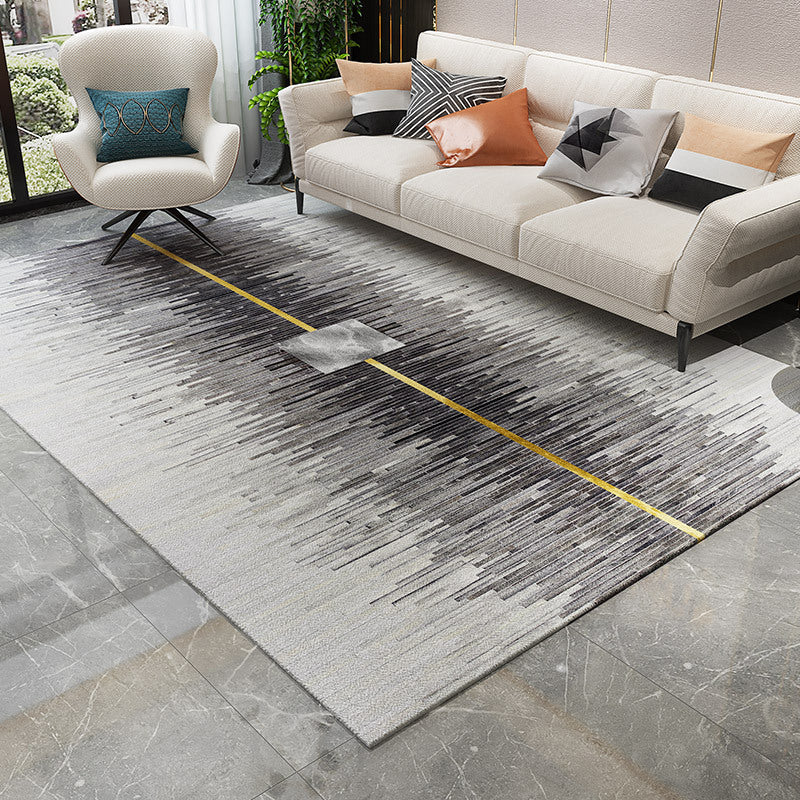 Lisslune | Trendy Abstract Print Carpet Multi-colored Industrial Carpet Polypropylene Machine washable Stain resistant Non-slip backing Carpet for the living room