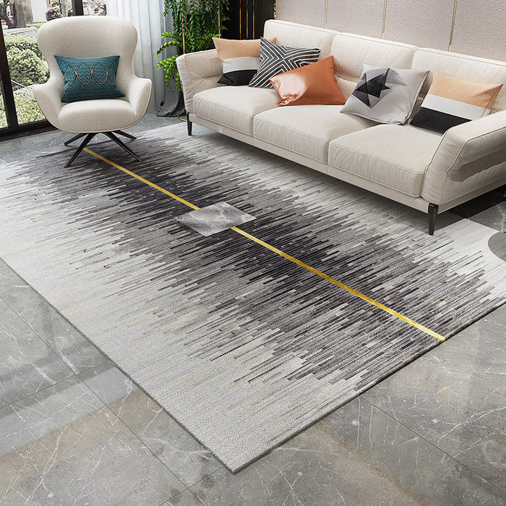 Lisslune | Trendy Abstract Print Carpet Multi-colored Industrial Carpet Polypropylene Machine washable Stain resistant Non-slip backing Carpet for the living room