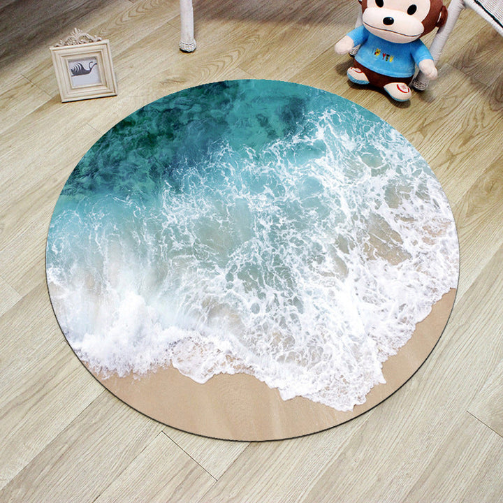 Lisslune | Scandinavian Bedroom Rug Multicolor 3D Graphic Print Rug Polyester Non-slip Pet-friendly Stain-resistant Floor Mat