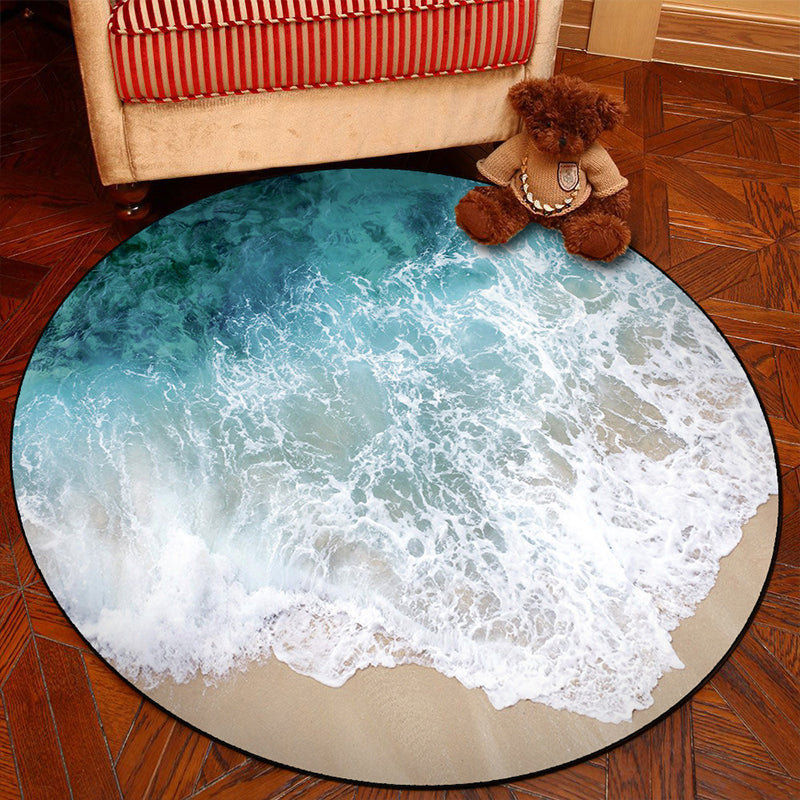 Lisslune | Scandinavian Bedroom Rug Multicolor 3D Graphic Print Rug Polyester Non-slip Pet-friendly Stain-resistant Floor Mat